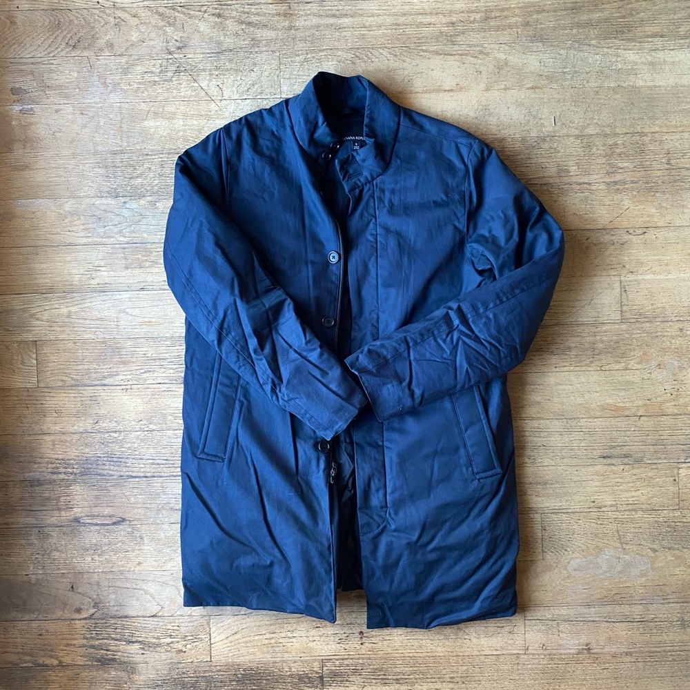 Navy Blue Banana Republic Puffy Car Coat Small